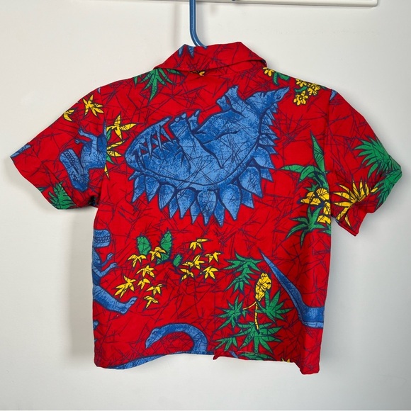 Vintage Dinosaur Colourful Button-Down T-Shirt Boys 4T - Picture 5 of 5